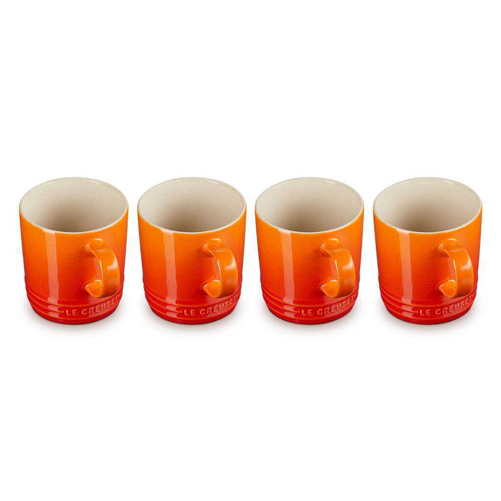 Le Creuset - Set van 4 Mokken Oranjerood 0,35l Mok Le Creuset 