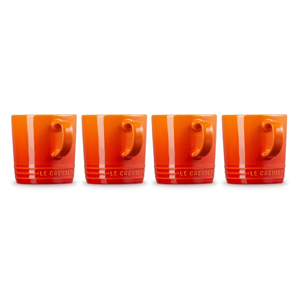 Le Creuset - Set van 4 Mokken Oranjerood 0,35l Mok Le Creuset 