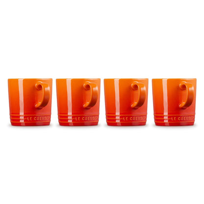 Le Creuset - Set van 4 Mokken Oranjerood 0,35l Mok Le Creuset 