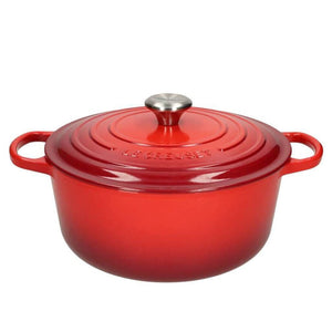 LeCreuset - Roast- / Stew pan Signature round Cherry red 24cm 4.2l