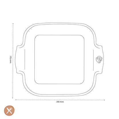 Peugeot - Appolia Ovenschaal Vierkant 21 cm Bosgroen Ovenschaal Peugeot 