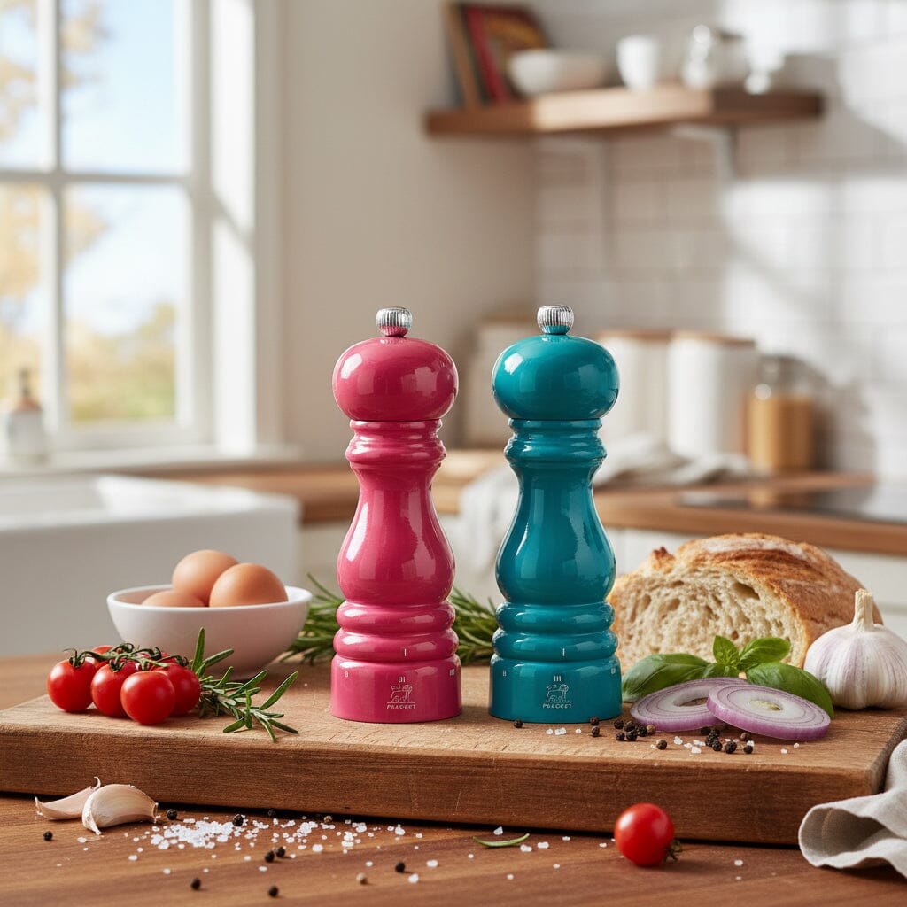 Peugeot - Paris Peper- en Zoutmolen set 18 cm Zuurstokroze en Pacific Blauw Peper- en Zoutmolen set Peugeot 