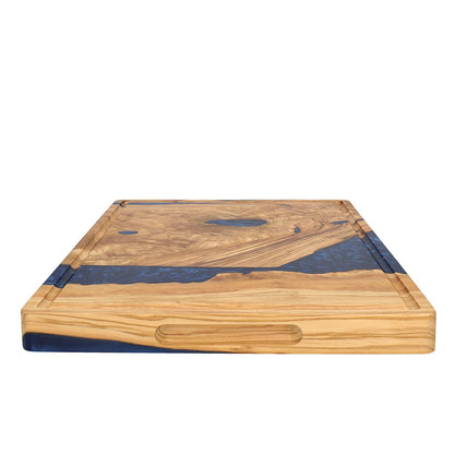 Shinrai Japan - Epoxy Sapphire Snijplank Olijfhout - 40 x 30 x 3 cm Houten snijplank Shinrai Japan 