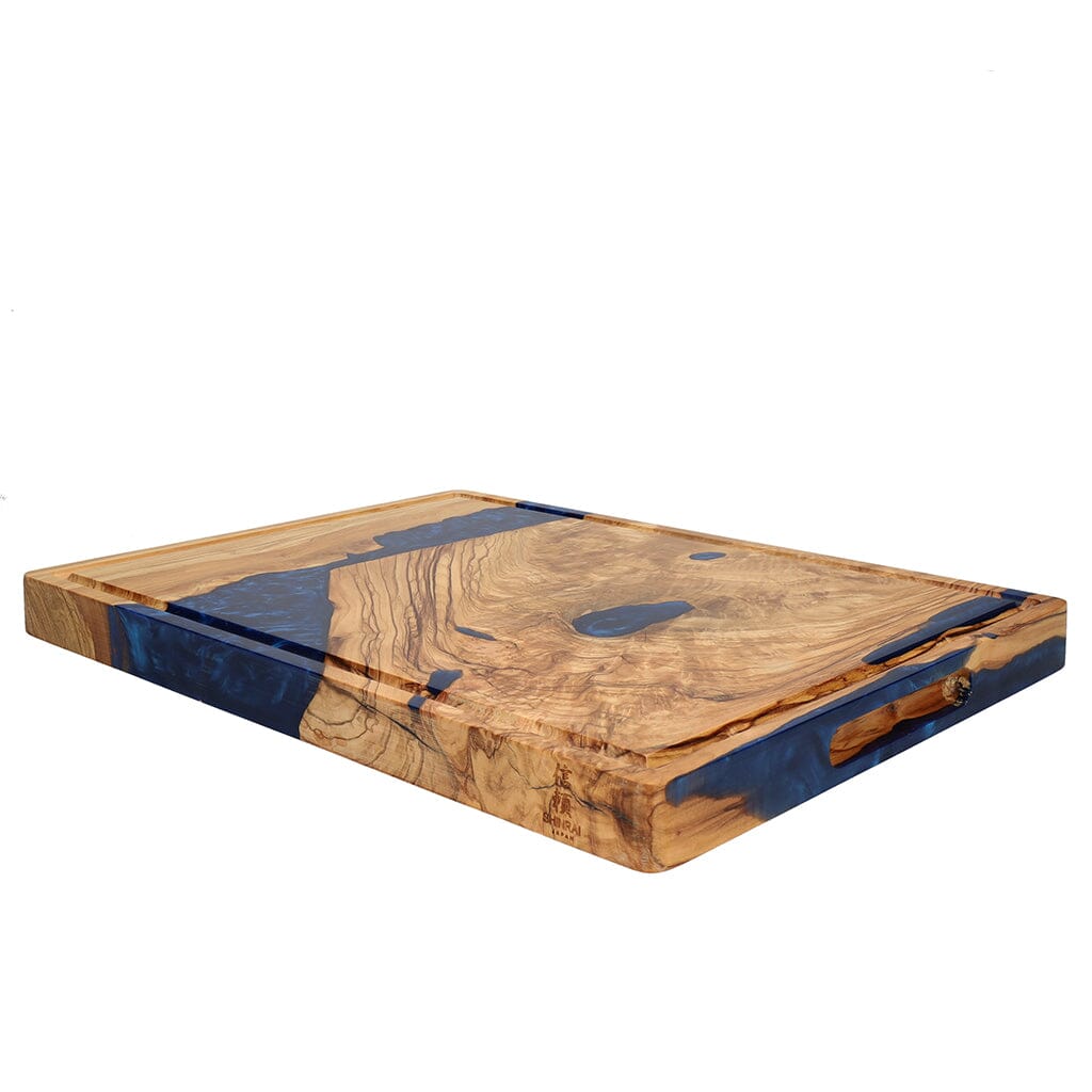 Shinrai Japan - Epoxy Sapphire Snijplank Olijfhout - 40 x 30 x 3 cm Houten snijplank Shinrai Japan 