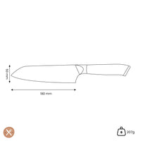 Shinrai Japan - Parelmoer Jewels Damascus Santoku mes 18 cm Santokumes Shinrai Japan 