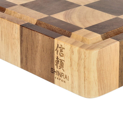 Shinrai Japan - Schaak Snijplank Acaciahout - 40 x 30 x 4.5 cm Houten snijplank Shinrai Japan 