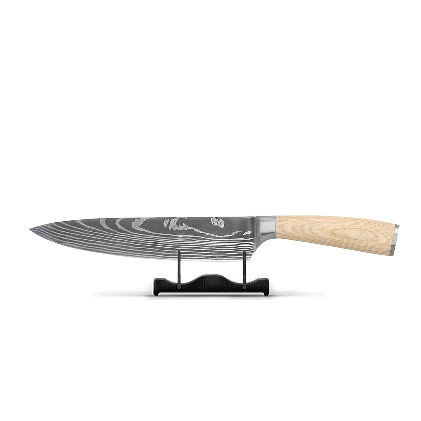 Shinrai Knives - Akari Damascus Print 6-delige Messenset + Messenblok Robur Messenset met blok Shinrai Knives 