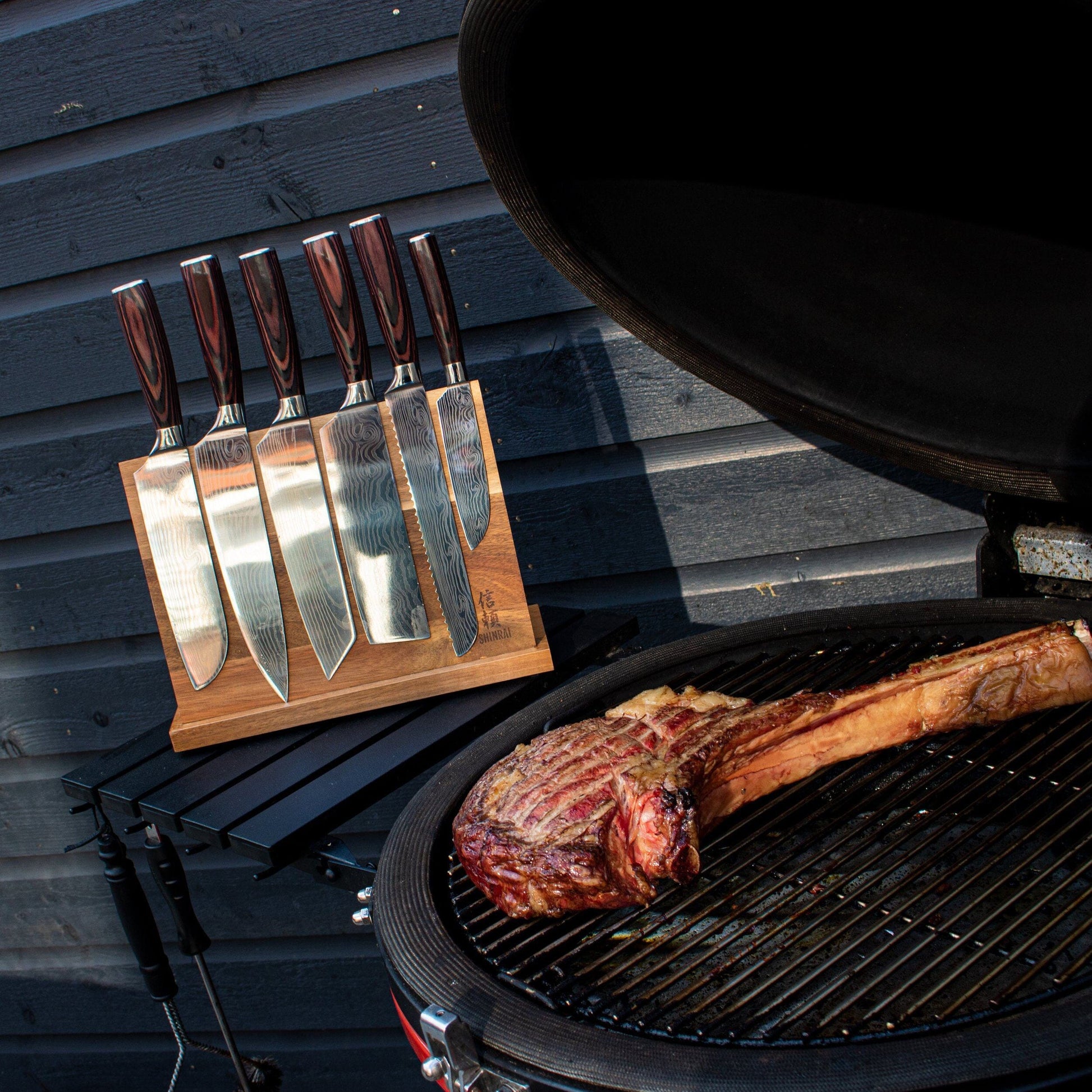 Shinrai Knives - Damascus Print 9-delige Messenset Messenset Shinrai Knives 