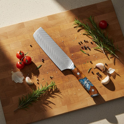 Shinrai Knives - Eclipse 4-delige Damascus Messenset - Koksmes + Nakiri + Santoku + Broodmes Messenset Shinrai Knives 