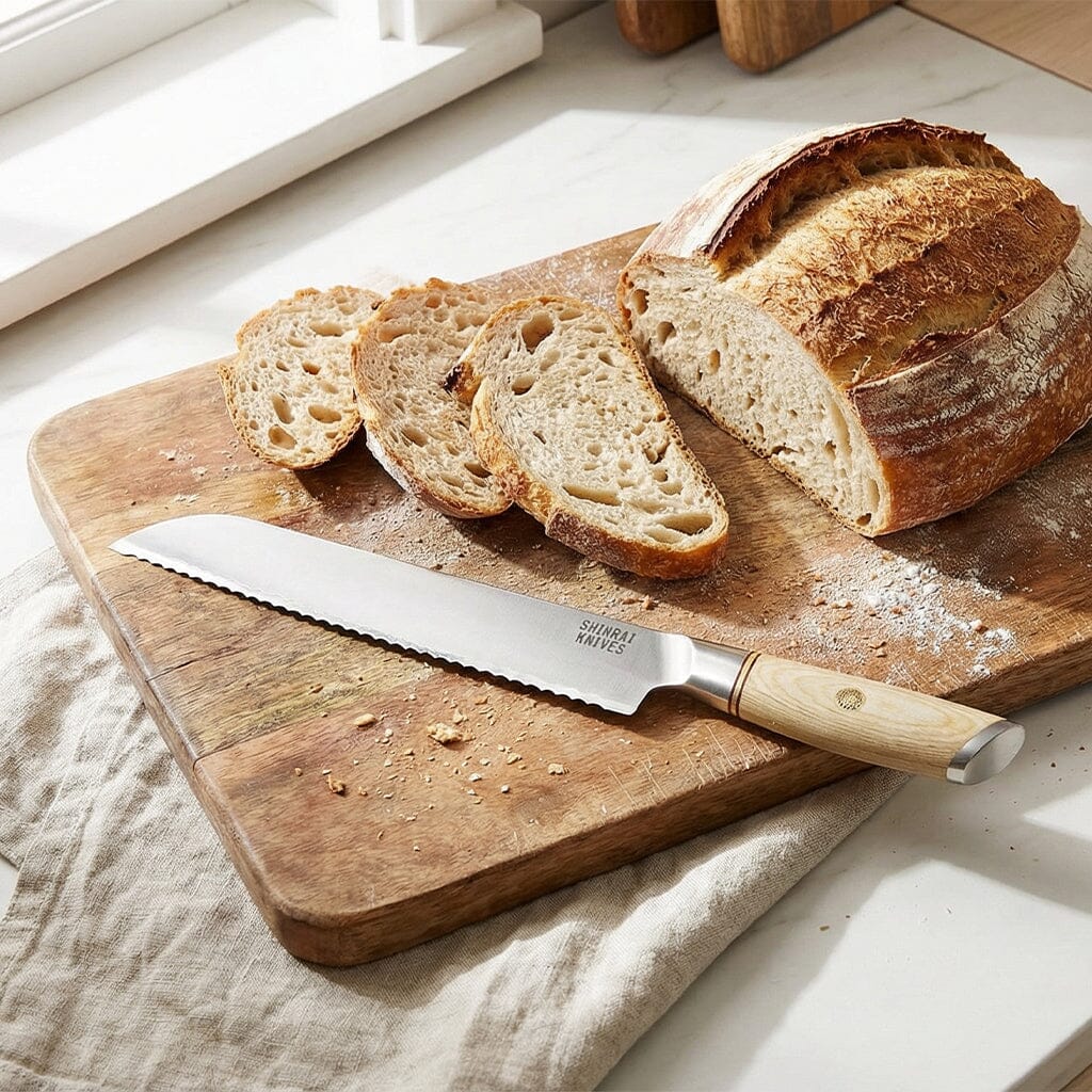 Shinrai Knives - Hikari Damascus Broodmes 20 cm Broodmes Shinrai Knives 