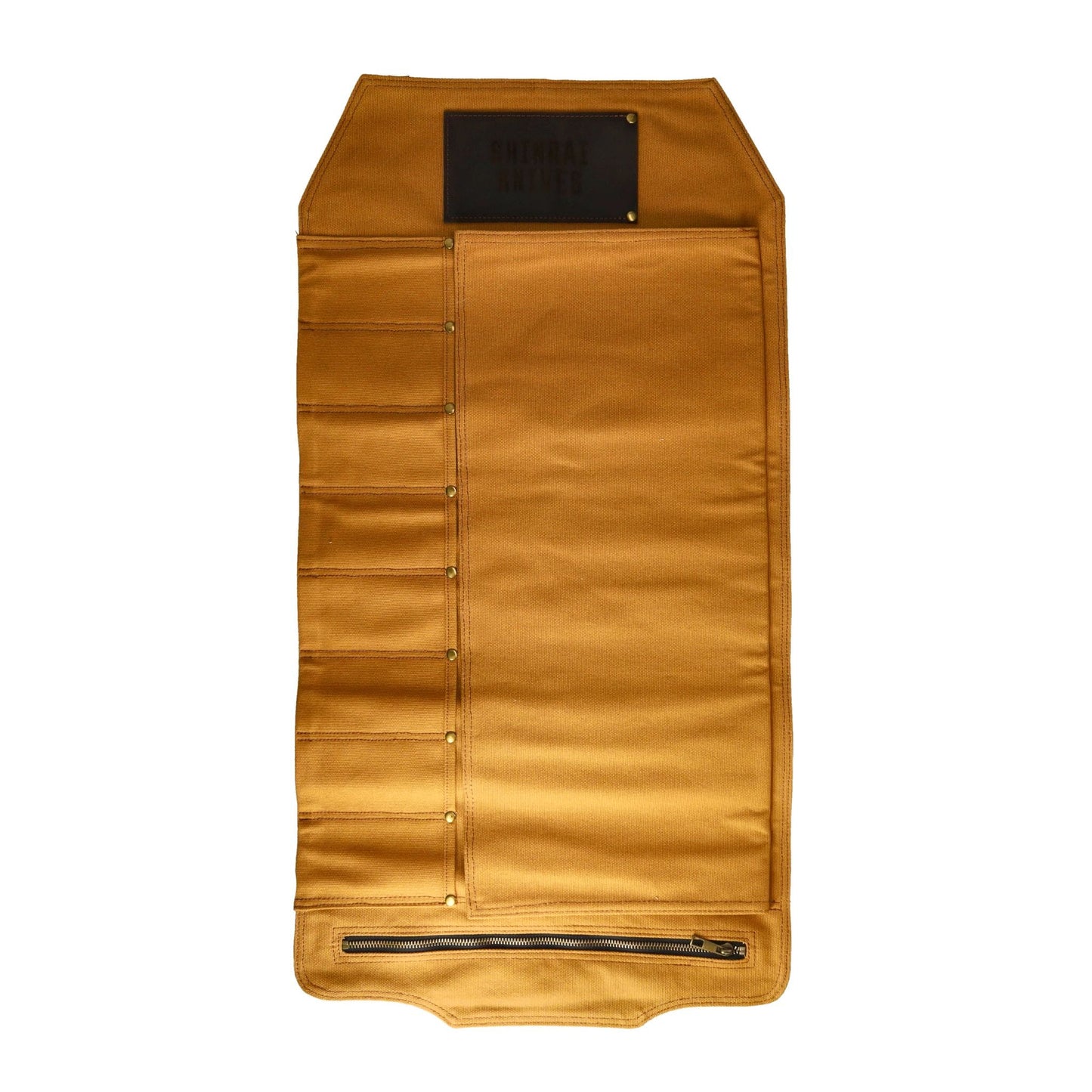 Shinrai Knives - Messenrol Hoogwaardig Canvas & Leer Bruin Messenrol Shinrai Knives 