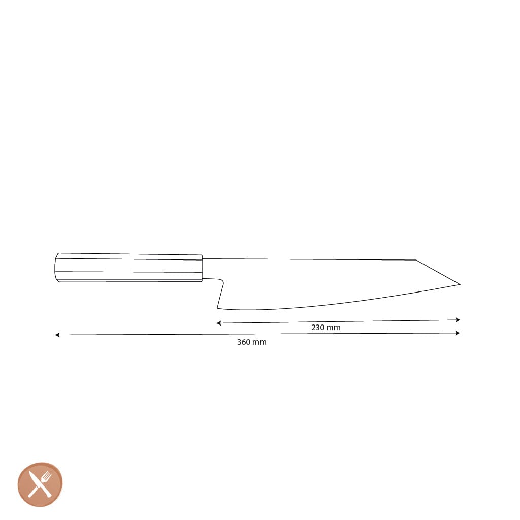 Shinrai Knives - Octagon type 1 Damascus Kiritsuke 23 cm - Special Edition Kiritsukemes Shinrai Knives 