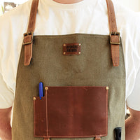 Shinrai Knives - Schort Hoogwaardig Canvas & Leer Groen Schort Shinrai Knives 