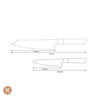 Shinrai Knives - Takumi Kaza 2-delige Damascus Messenset - Kiritsuke + Schilmes Messenset Shinrai Knives 