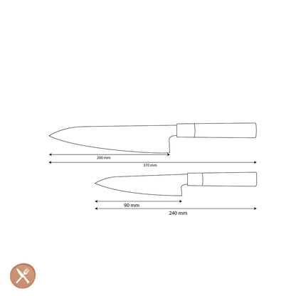 Shinrai Knives - Takumi Kaza 2-delige Damascus Messenset - Koksmes + Schilmes Messenset Shinrai Knives 