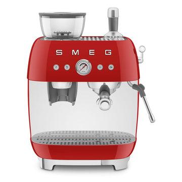 Smeg - Espressomachine | Rood | Jaren 50 | Handmatige espressomachine met geïntegreerde bonenmaler Handmatige Espressomachine Smeg 