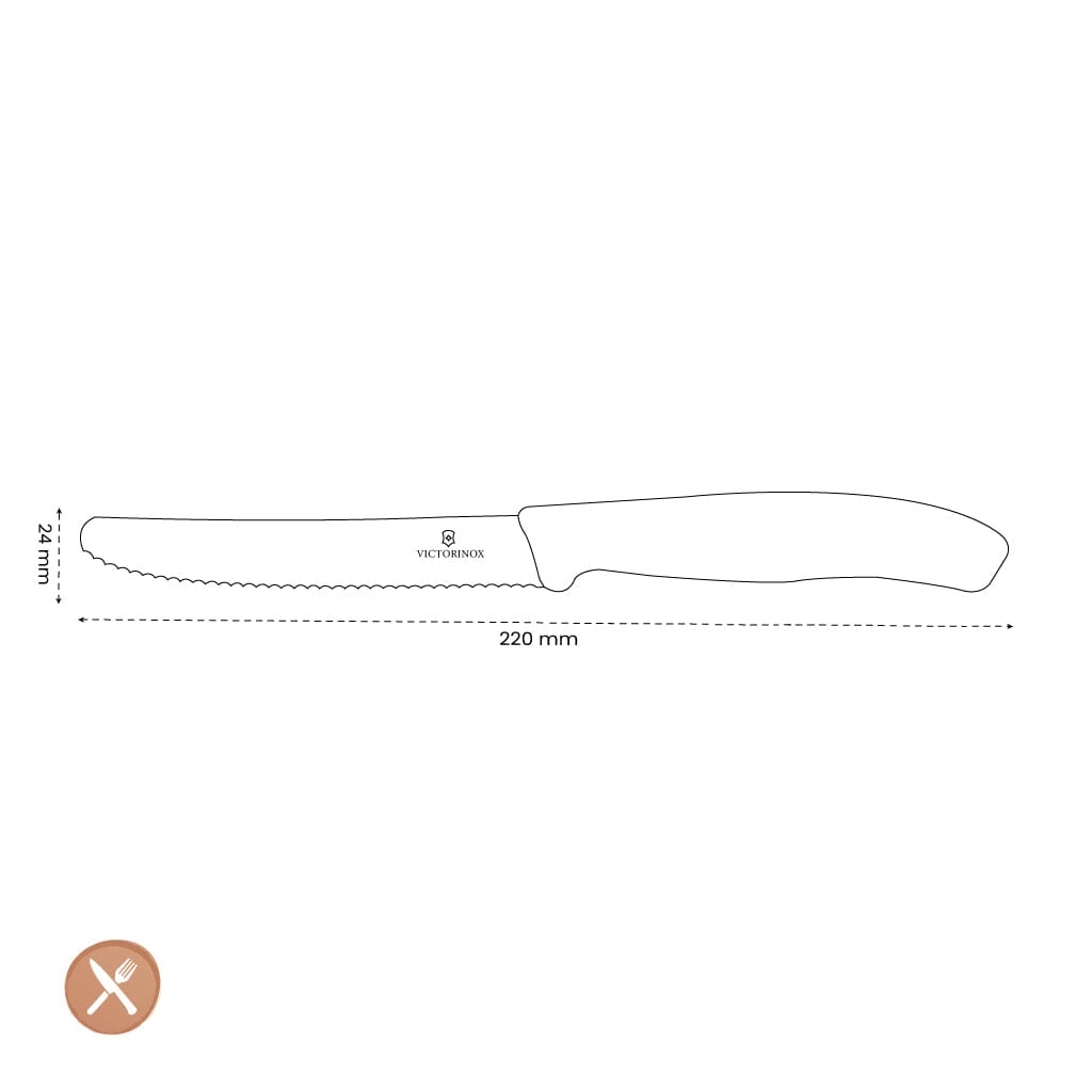 Victorinox - Tomatenmes Swiss Classic Zwart 11 cm Victorinox 