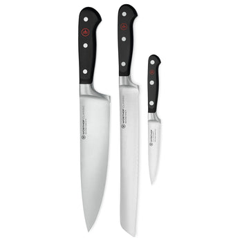 Coffret de couteaux Wüsthof classique 3 pièces - Couteau de chef + Couteau à pain + Couteau d'office